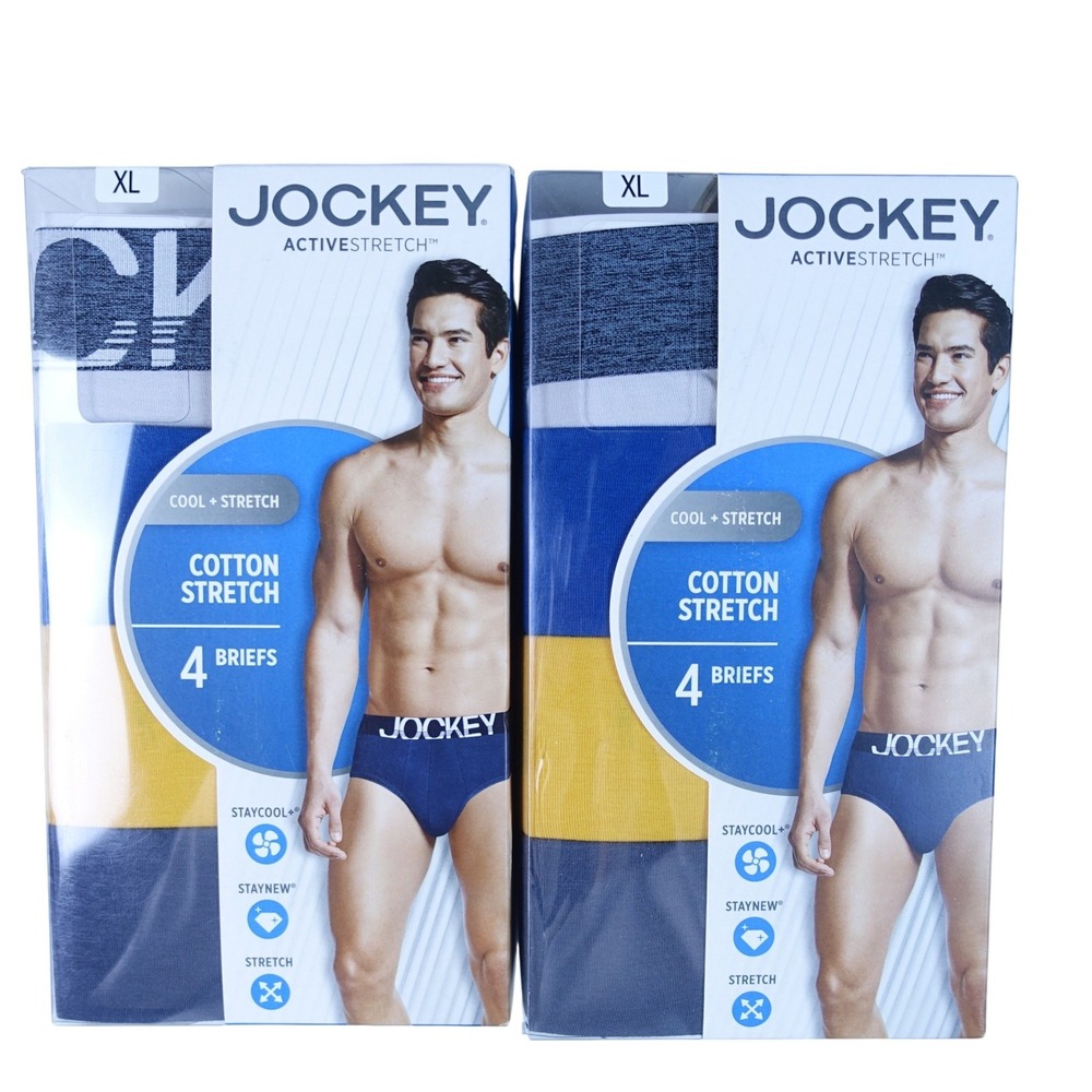 Jockey Boxer Briefs Men XL Active Stretch Cotton Stay Cool Technology 8 Pair